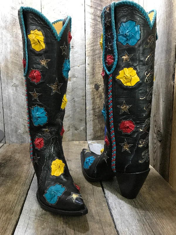 "Folded Roses "  Award Winning, Black Tres Outlaws Women's Tall  (Custom Order)  1964