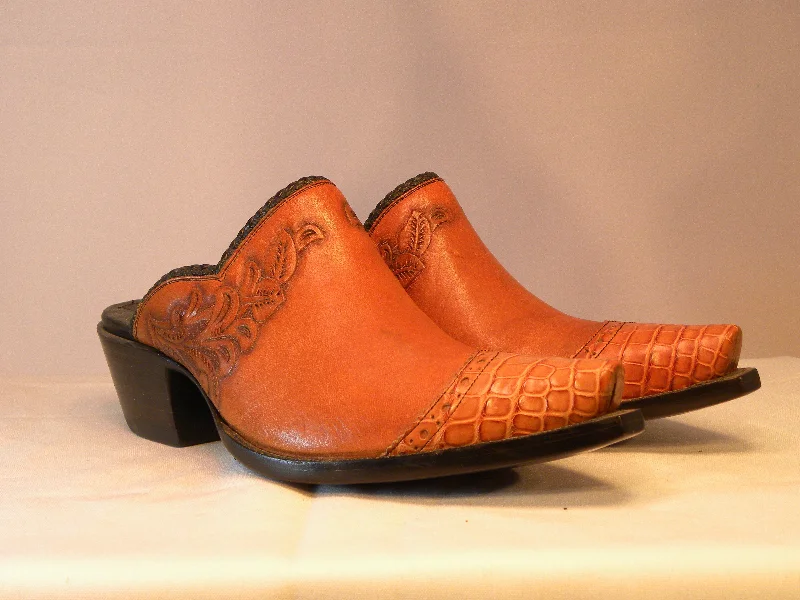 Natural Leather Cut Out & Laced  Tres Outlaws Women's  Mule 1692