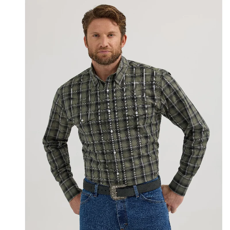 Wrangler Classic Green Plaid Long Sleeve