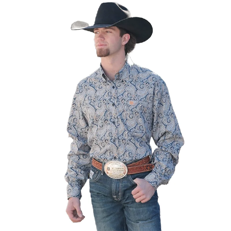 Cinch Men's Paisley Long Sleeve Button Down