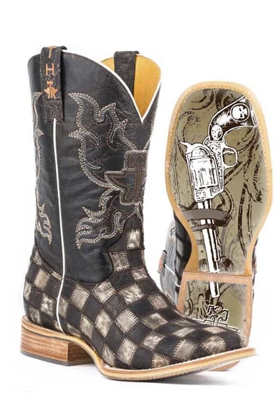 Tin Haul Gunmetal Check Cowboy Boots Style 14-020-0007-0206