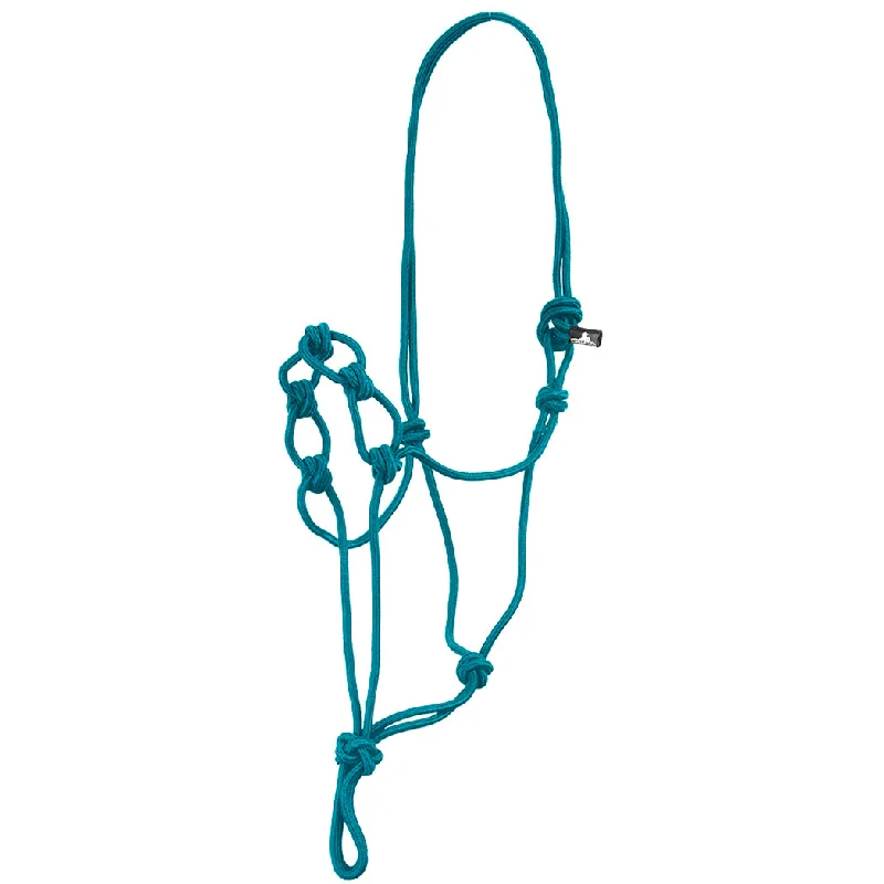 Mustang Infinity Knot Rope Halter in Turquoise