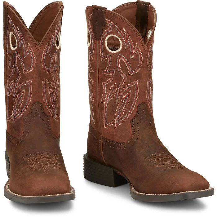 JUSTIN MENS BOWLINE BROAD SQUARE TOE WESTERN BOOTS STYLE SE7523