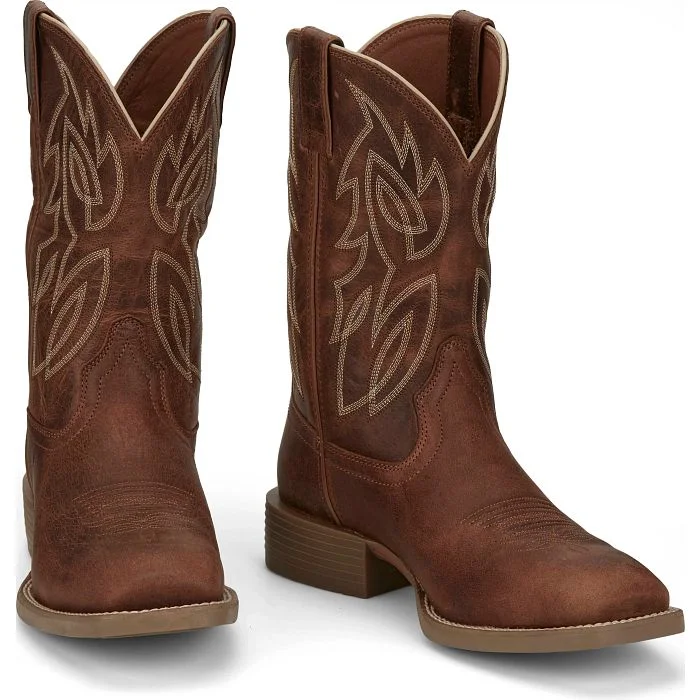 JUSTIN MENS CANTER SQUARE TOE WESTERN BOOTS STYLE SE7516