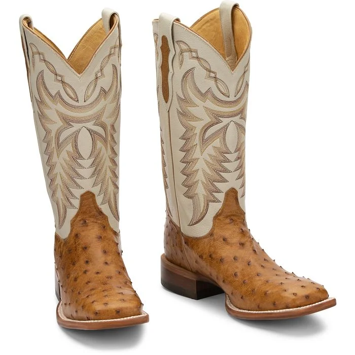 Justin Mens Pascoe Full Quill Ostrich Boots Style 8094