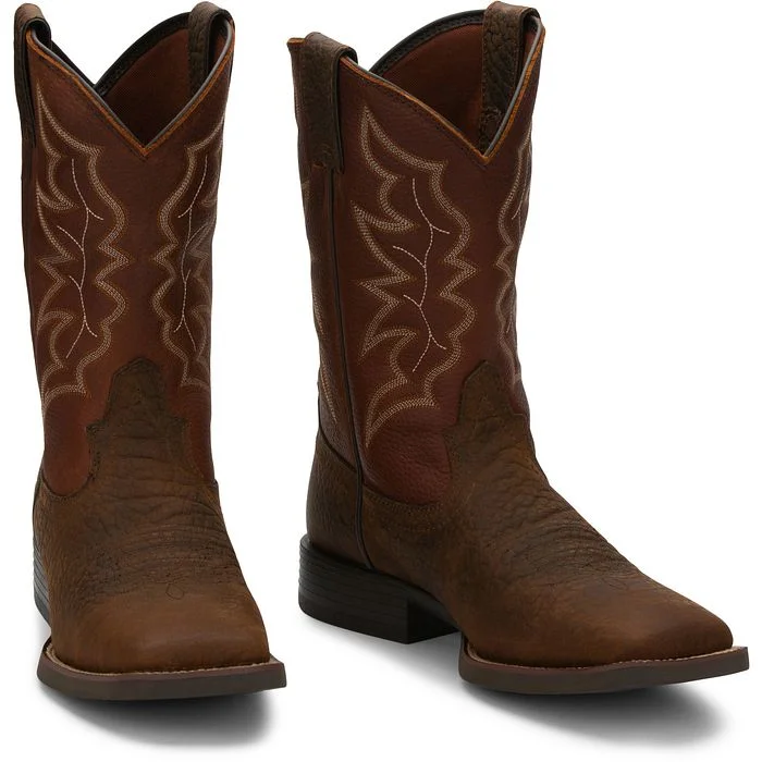 Justin Mens Stampede Square Toe Western Boots Style 7222