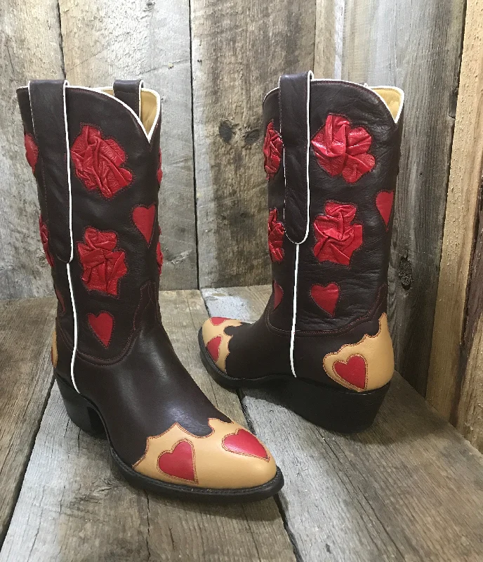 "Love In The Air"  Soft Calf Folded Roses Falconhead Women's Classic 1413