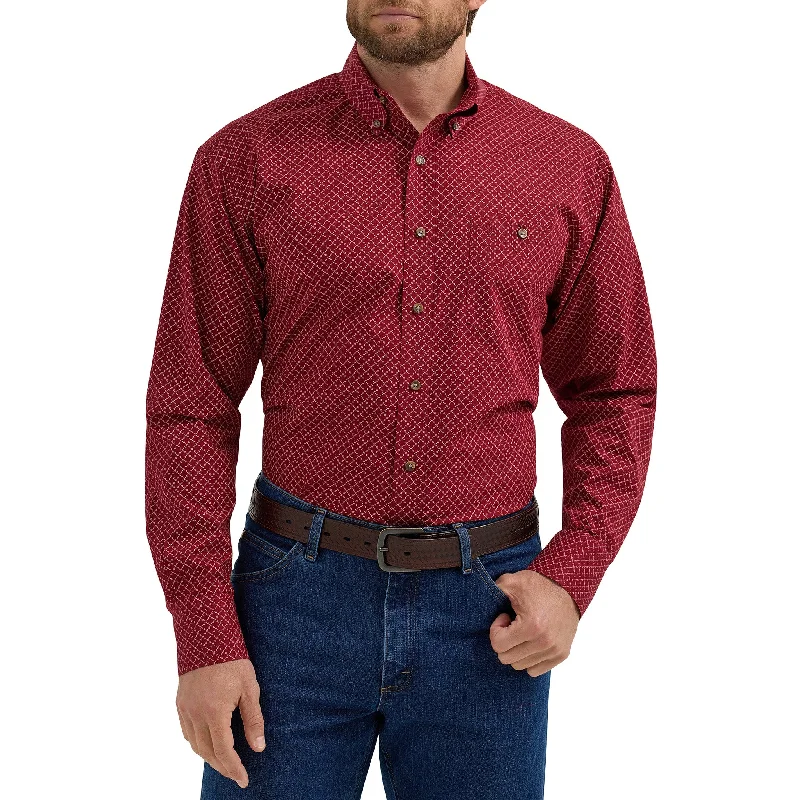 Wrangler Men's Red Geo Print Shirt