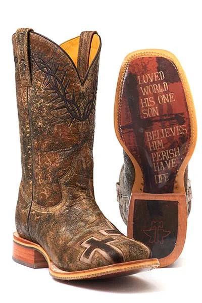 TIN HAUL MENS JOHN 3:16 WITH BIBLE VERSE SOLE Boots Style 14-020-0007-0301