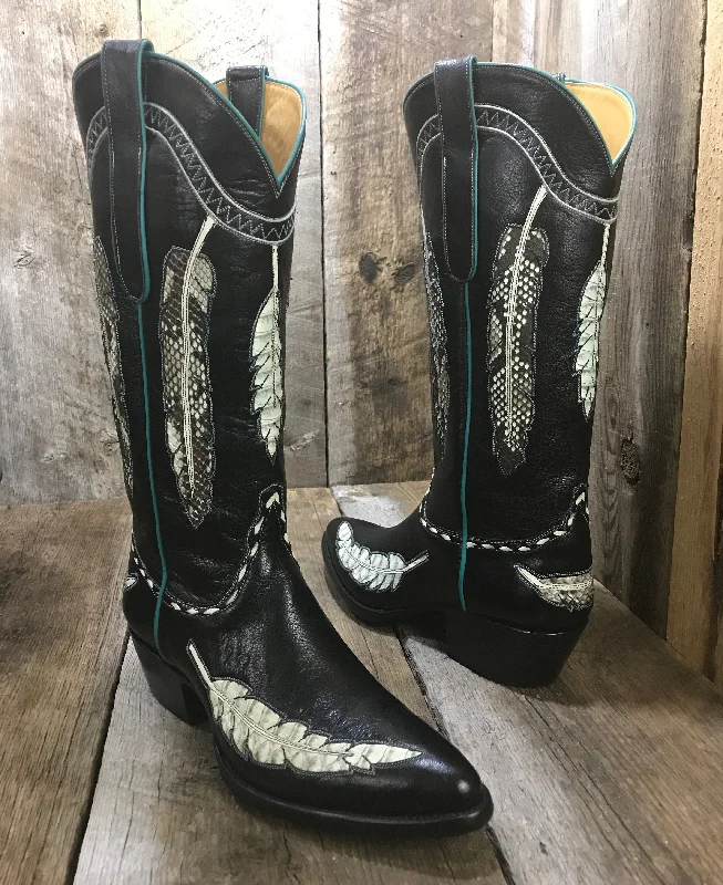 My Feathers  Kangaroo & Python Tres Outlaws Classic Boot 1645 *