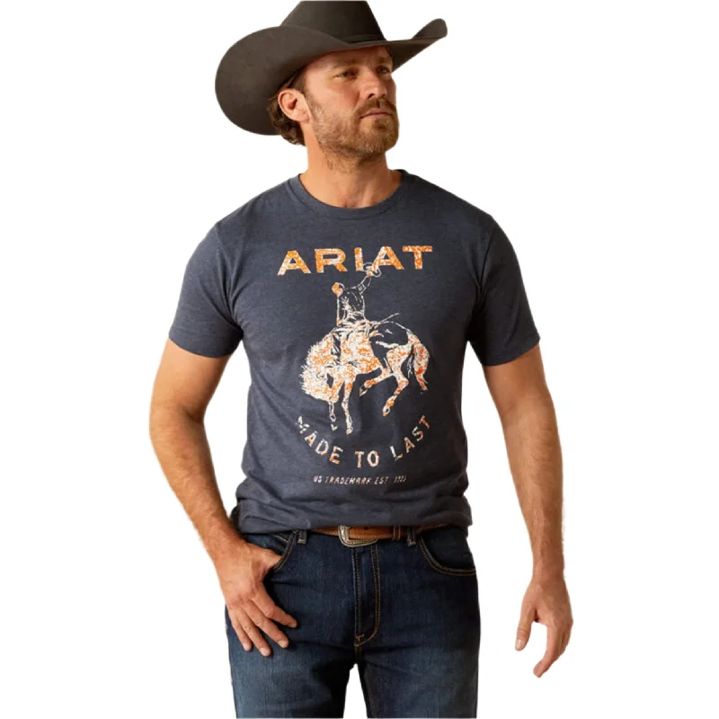 Ariat Men's Navy Made to Last Bronco Tee