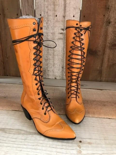 Peanut Kangaroo Lace Up  Tres Outlaws Women's Tall Boot 1358@