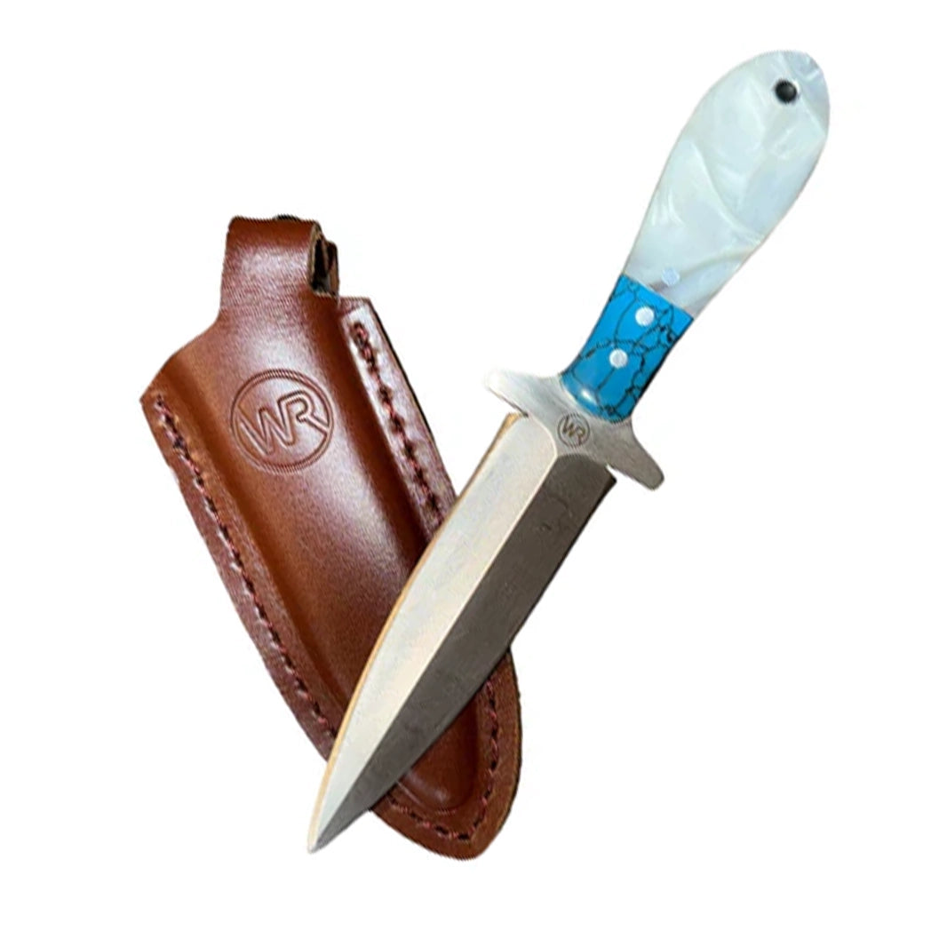 Whiskey Bent Pearl Agate Vaquero Dagger Knife