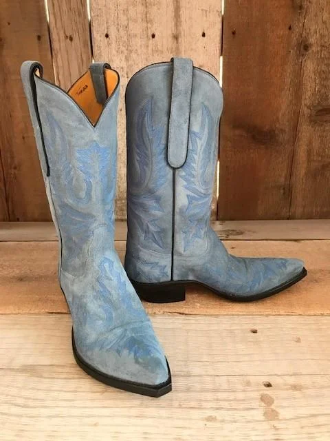 Blue Suede Kangaroo  All Over Stitch Tres Outlaws Women's Classic Boot 2374@