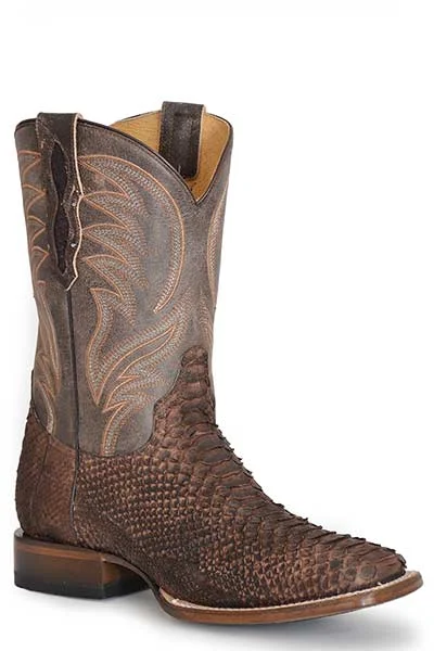 ROPER MENS PEYTON PYTHON SQUARE TOE BOOTS STYLE 09-020-6510-8214