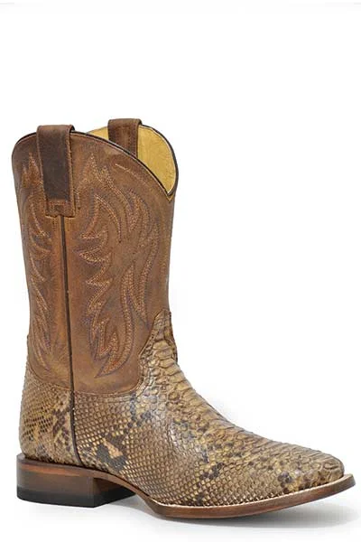 ROPER MENS PEYTON PYTHON SQUARE TOE BOOTS STYLE 09-020-6510-8472