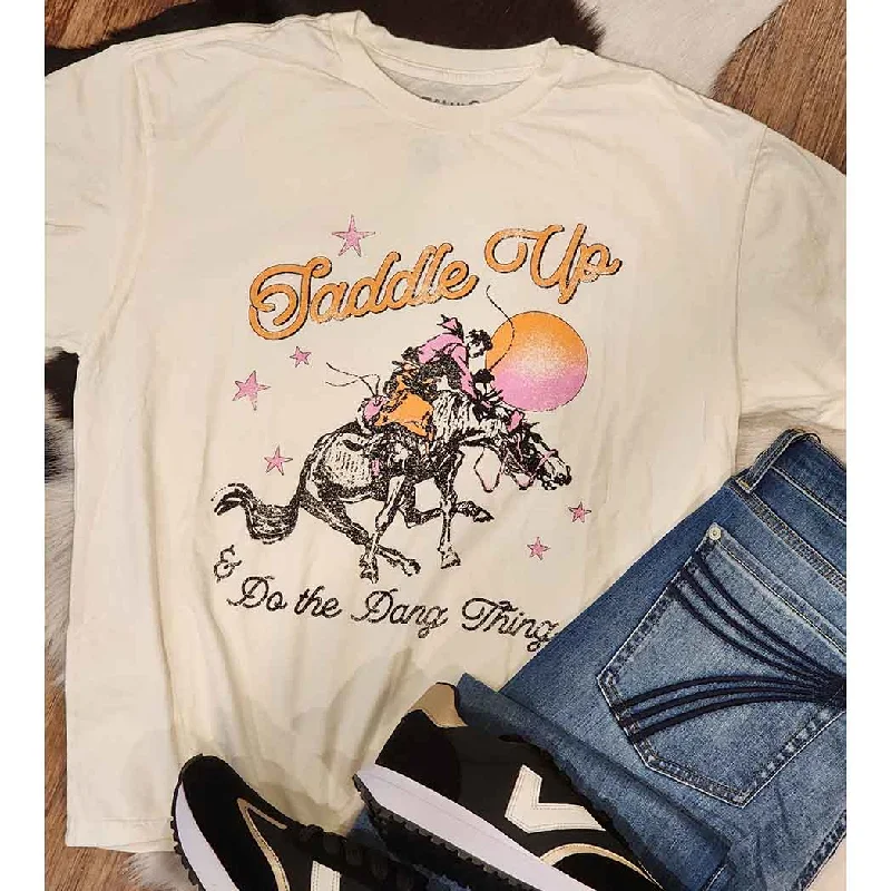 Saddle UP Ivory Tee