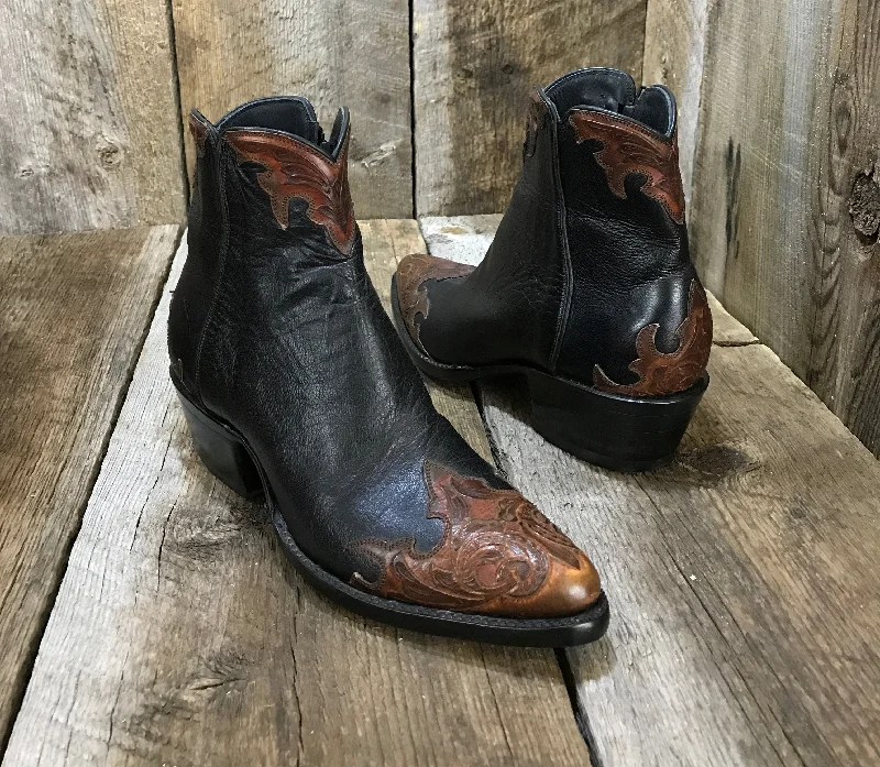 Kangaroo Hand Tooled Black  Tres Outlaws Zip  Boot @ 1003