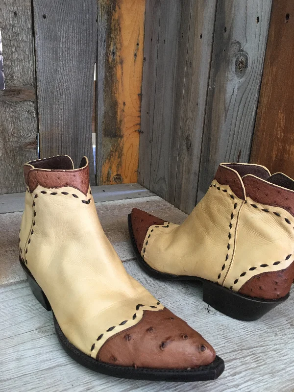 Natural Calf & Ostrich Tres Outlaws "2 Sweet Collection" Zip Boot 2105@