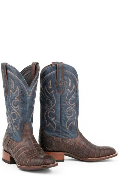 Stetson Mens Bozeman Caiman Belly Square Toe Boots Style 12-020-1852-0203