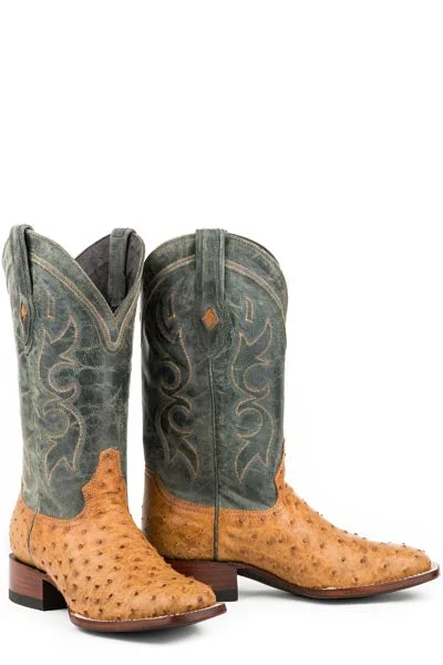 Stetson Mens Cheyenne Ostrich Square Toe Boots Style 12-020-1852-0211