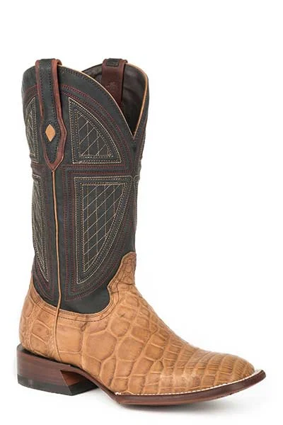 Stetson Mens Flaxville Alligator Square Toe Boots Style 12-020-1852-0418