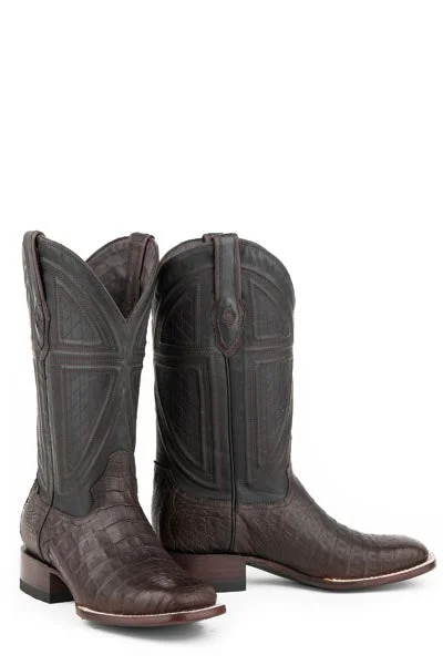 Stetson Mens Kaycee Caiman Belly Square Toe Boots Style 12-020-1852-0201