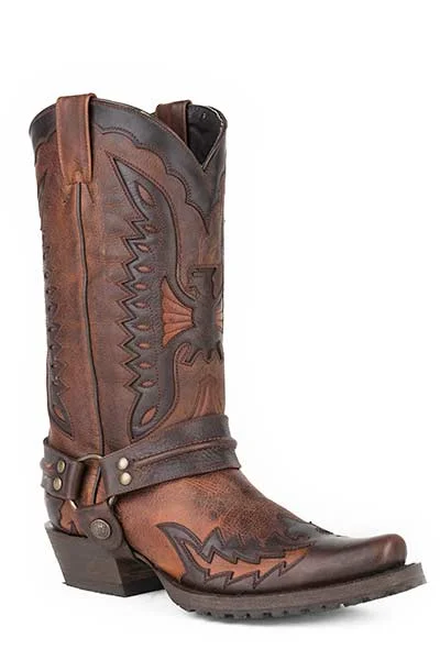 Stetson Mens Outlaw Eagle Biker Boots Style 12-020-6124-3631