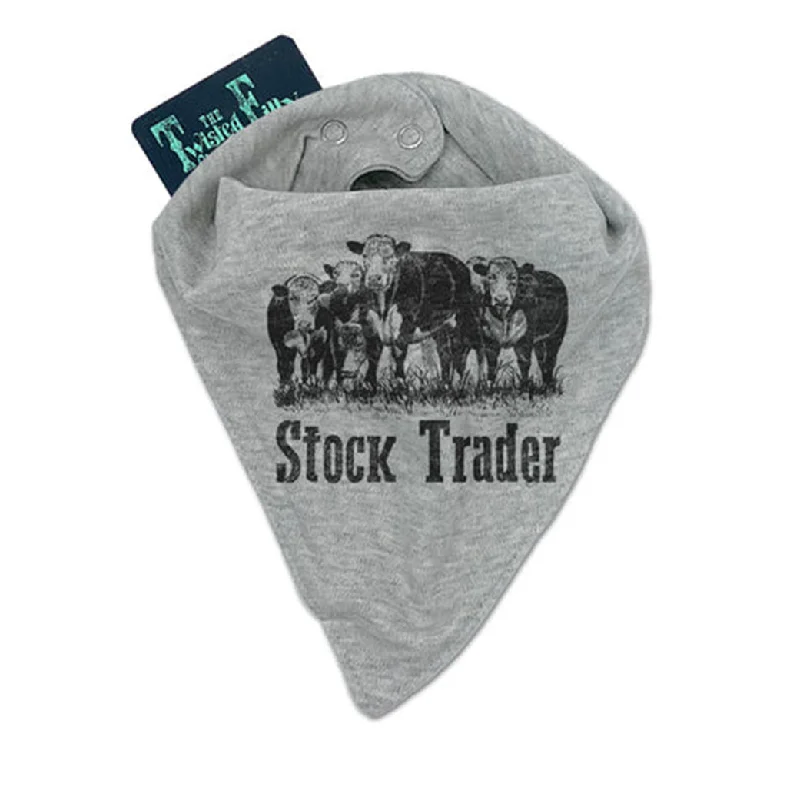 The Twisted Filly Gray Stock Trader Bandana Bib