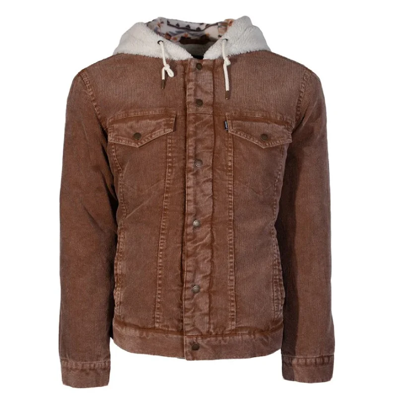 Hooey Men's Tan Corduroy Hooded Jacket