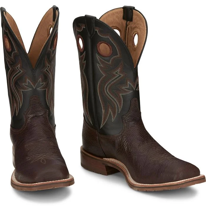 Tony Lama Mens Black Wide Square Toe Western Boots Style EP6096