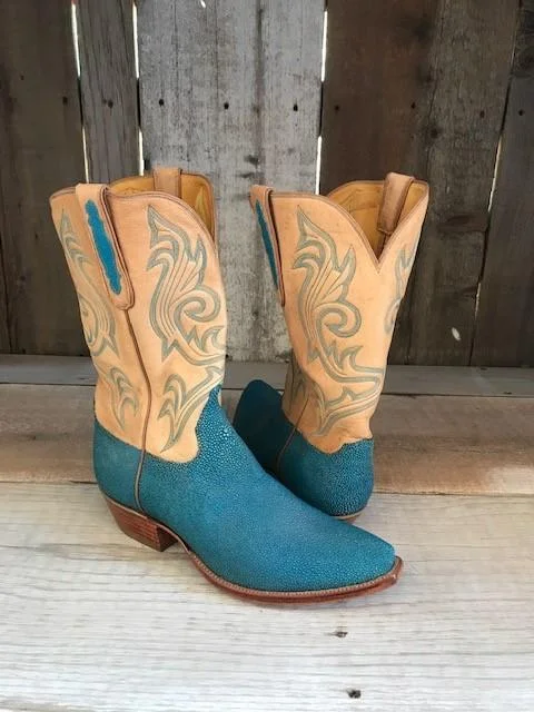 Turquoise Stingray Tres Outlaws Men's Classic Boot 4087@