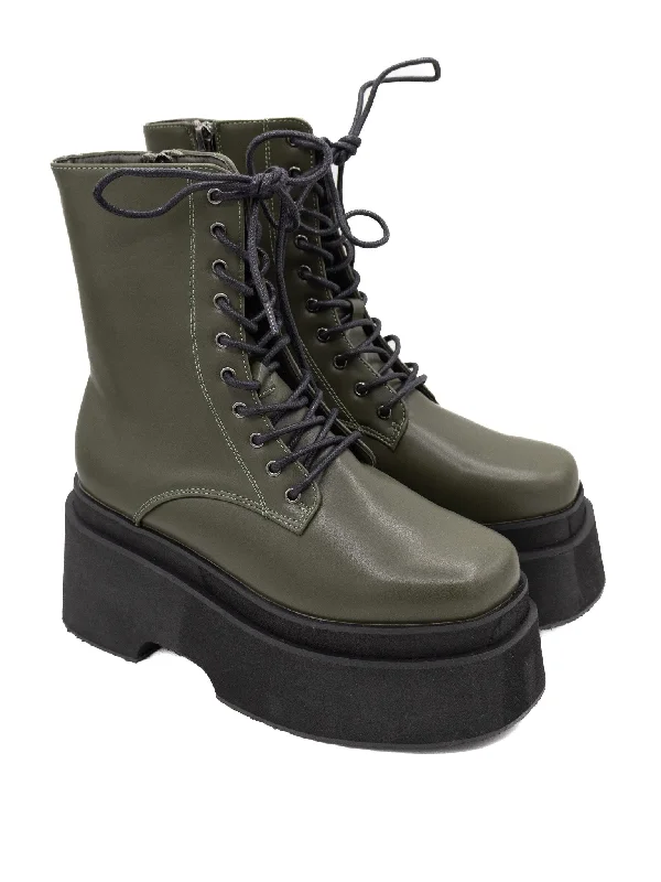 Vigo Olive Combat Boots