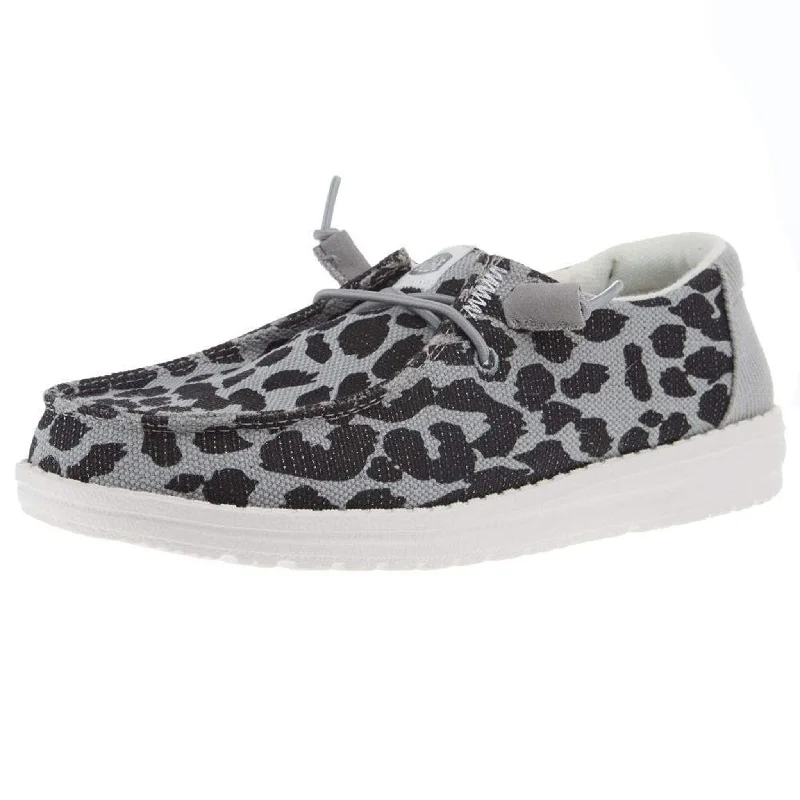 Hey Dude Womens Wendy Leopard Sparkle Black/Grey Casual