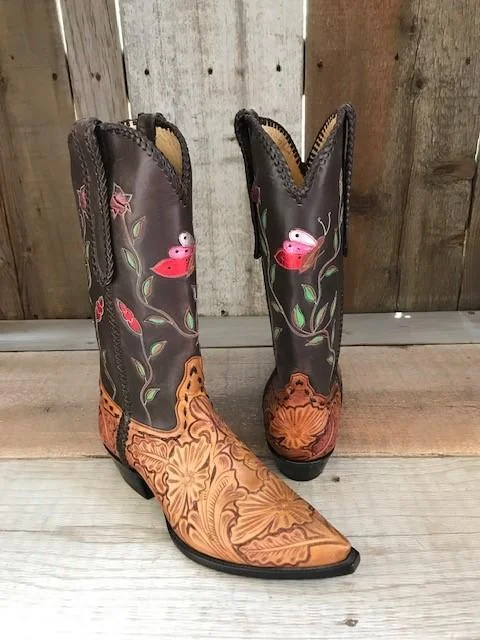 Wild Rose Tooled Laced Trim Tres Outlaws Men's Classic Boot 3850