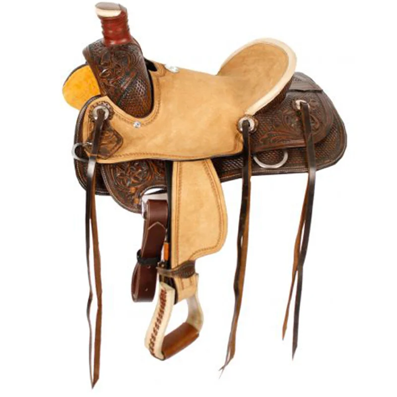 Double T Two Tone Hard Seat Youth Roping Saddle