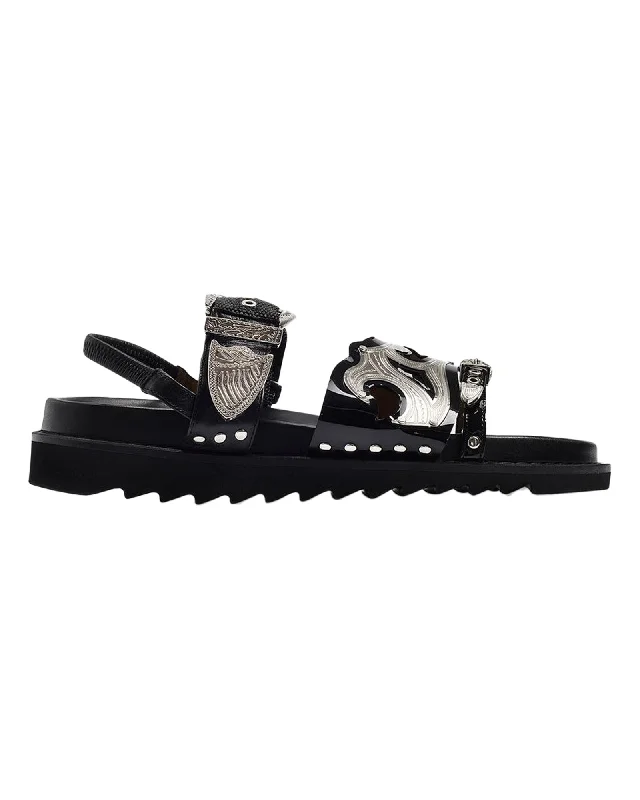 Aj1018 Flat Shoes - Toga Pulla - Black - Leather Zip - Up Boot Style  