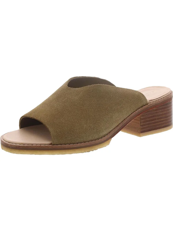 Amara Mule Womens Suede Slip-On Mule Sandals Leather Driving Shoe Style  