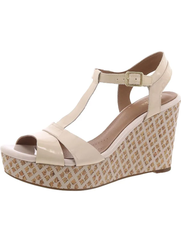 Amelia Roma Womens Patent Leather Ankle Strap Platform Sandals Desert Boot Utility Style  