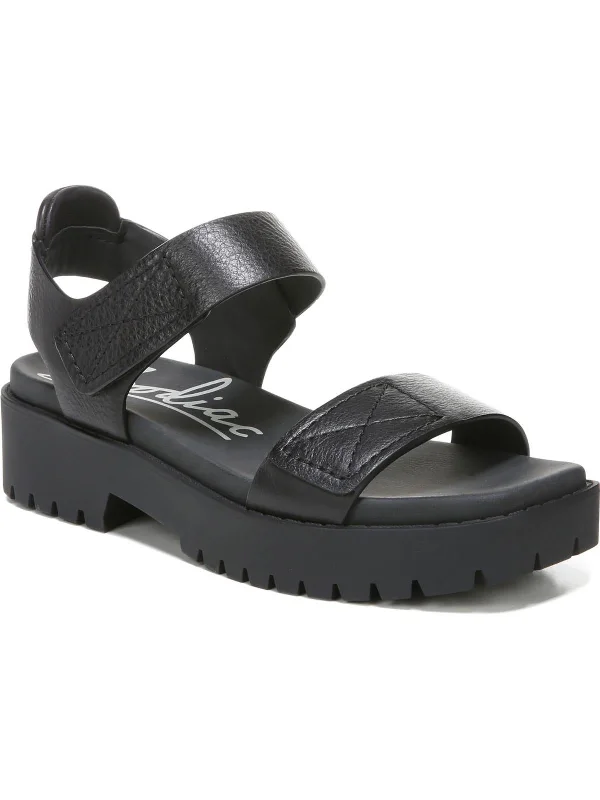 Bailey Womens Leather Lugged Sole Ankle Strap Patchwork Shoe Aesthetic  