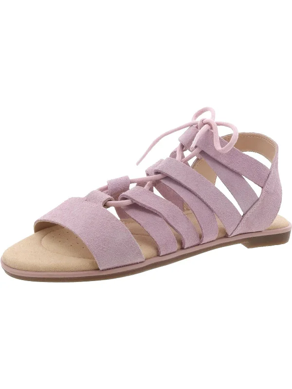 Bay Tulip Womens Suede Tie-Up Strappy Sandals Tassel Driving Shoe Look 