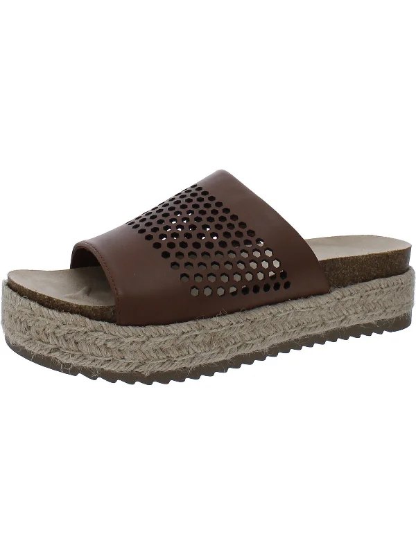 Beverly Womens Cushioned Heels Wedge Sandals Two - Tone Shoe Design  