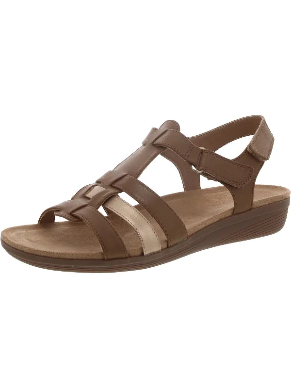 BIANKA3 Womens Faux Leather Open toe Strappy Sandals Monochromatic Shoe Look  
