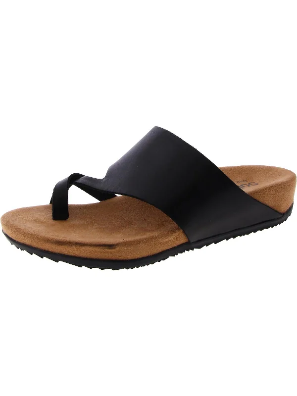 Blaine Womens Leather Slip-On Slide Sandals Ivy League - Inspired Derby Look 