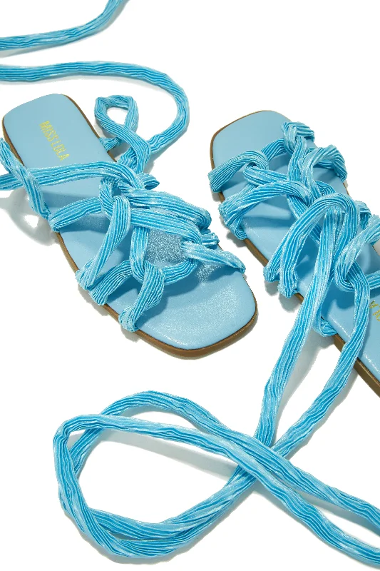 Bora Bora Lace Up Sandals - Blue Ivy League Loafer Look 