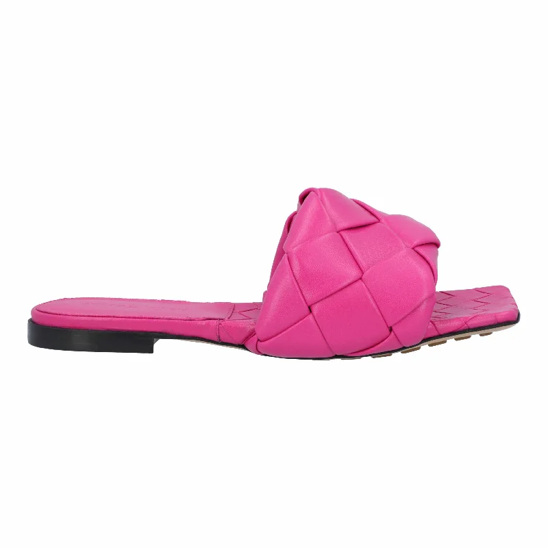 Bottega Veneta Lido Flat Sandal pink Upcycled Shoe Look  