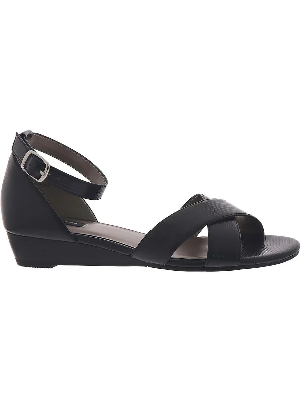 Brooklyn Womens Faux Leather Criss-Cross Ankle Strap Wingtip Oxford Design 