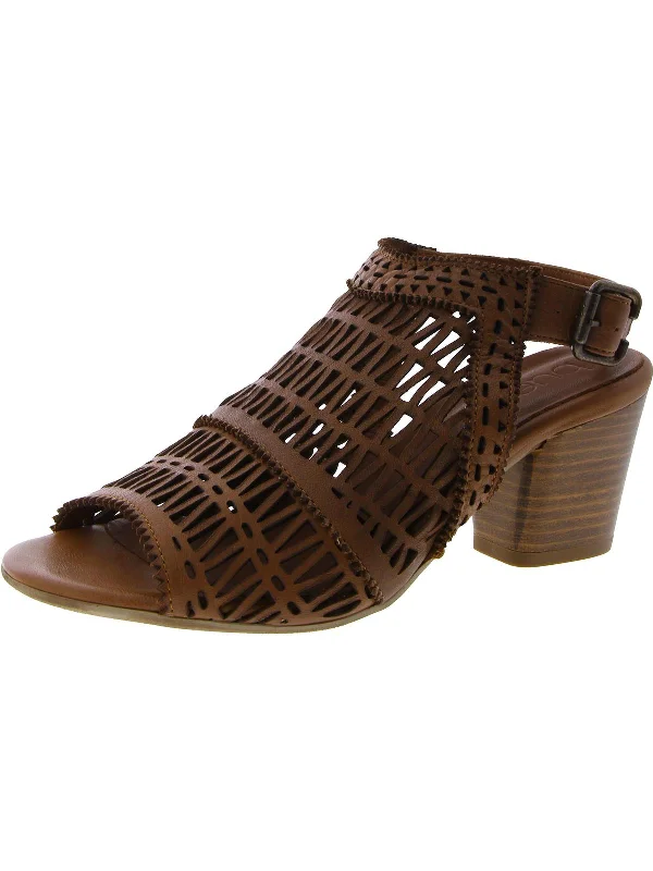 Candice  Womens Leather Buckle Heels Single - Buckle Monk Look  