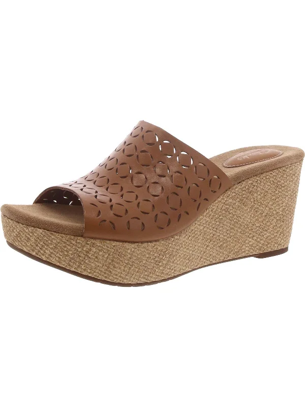 Caslynn Dylan Womens Wedge Open Toe Wedge Sandals Upcycled Shoe Look  