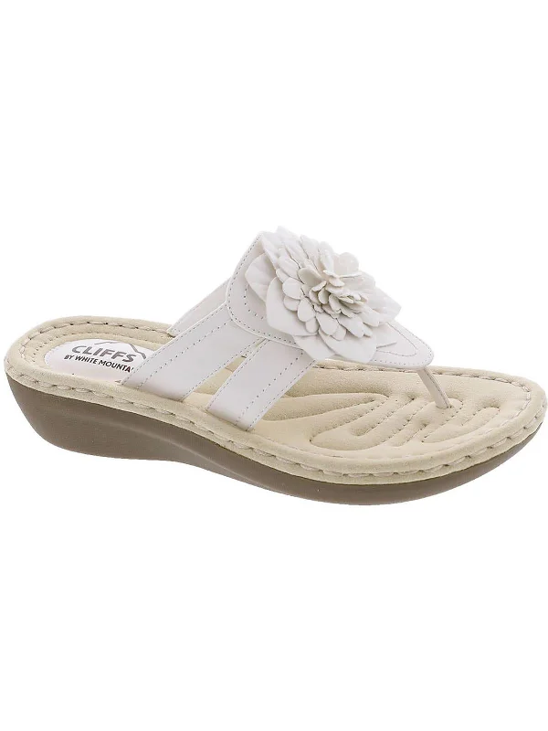 Cassia Womens Padded Insole Flip-Flop Wedge Sandals Lightweight Tennis Sneaker Look  